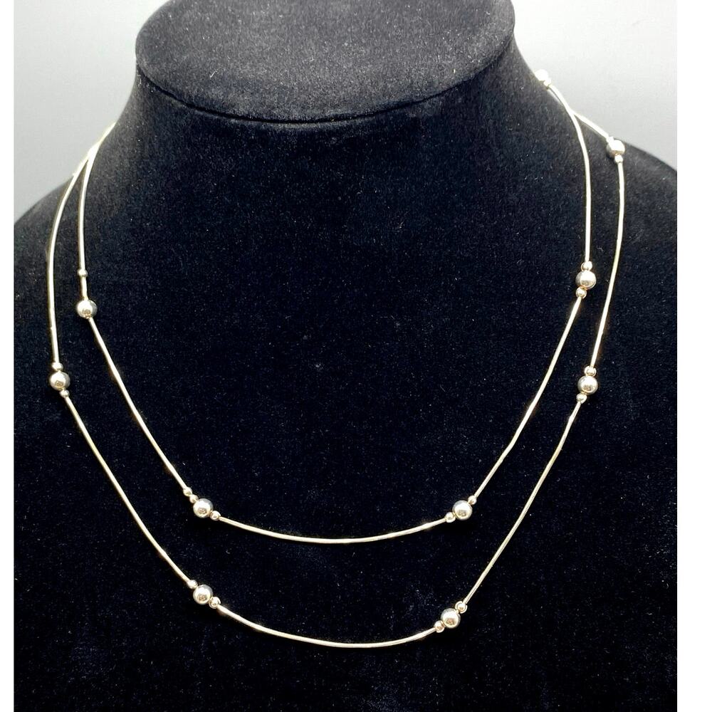 Vintage Danecraft Italy Double Ball and chain Sterling Necklace